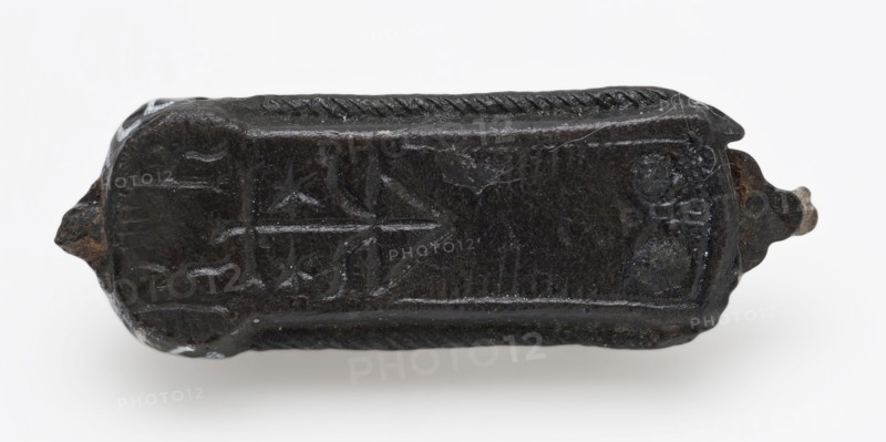Elongated fittings with private label, batter ground find tin iron metal, cast Oblong hewn Decorated in high relief on one side