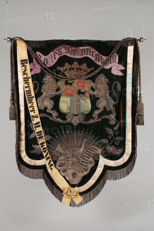 Knuivers, Green velvet banner of the Rotte's Male Choir, standard information form silk velvet silver, Green velvet banner