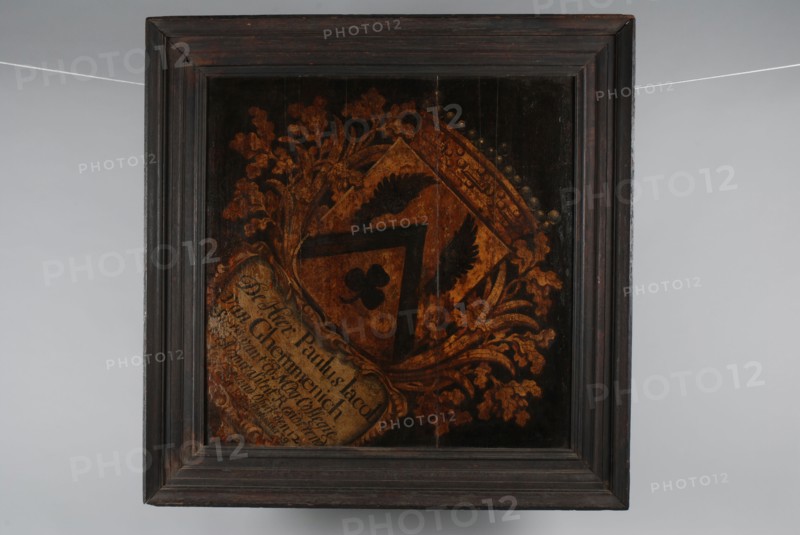 Mourning sign of Paulus Jacob van Gemmenich, secretary of the Admiralty of Friesland, mourning information form painting visual