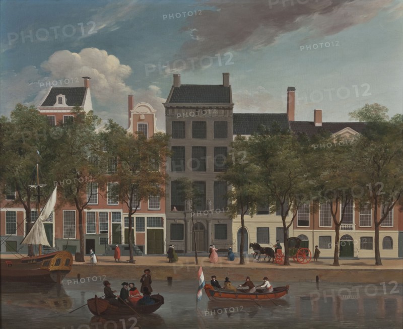 : Pieter Tiele of Jan ten Compe?, View of the Haringvliet, south side, Rotterdam, cityscape painting visual material wood oil