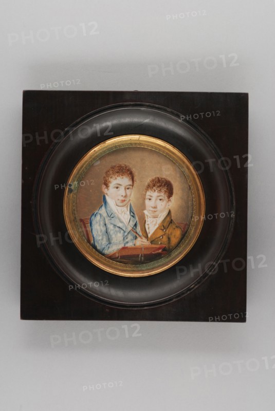 Portrait miniature by Johannes Oudemans Havelaar and Louis Jacob Havelaar, portrait miniature painting footage wood glass metal