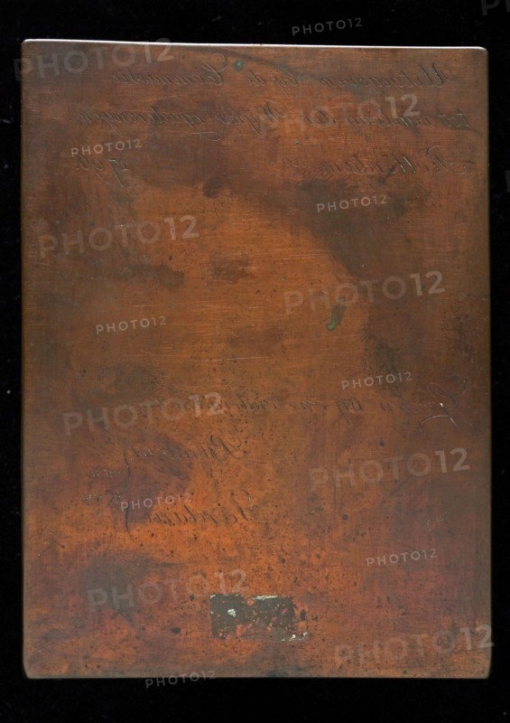 Copper cliché with text for the arrangement of neighborhood meetings in Rotterdam, cliché printer's equipment copper, engraved