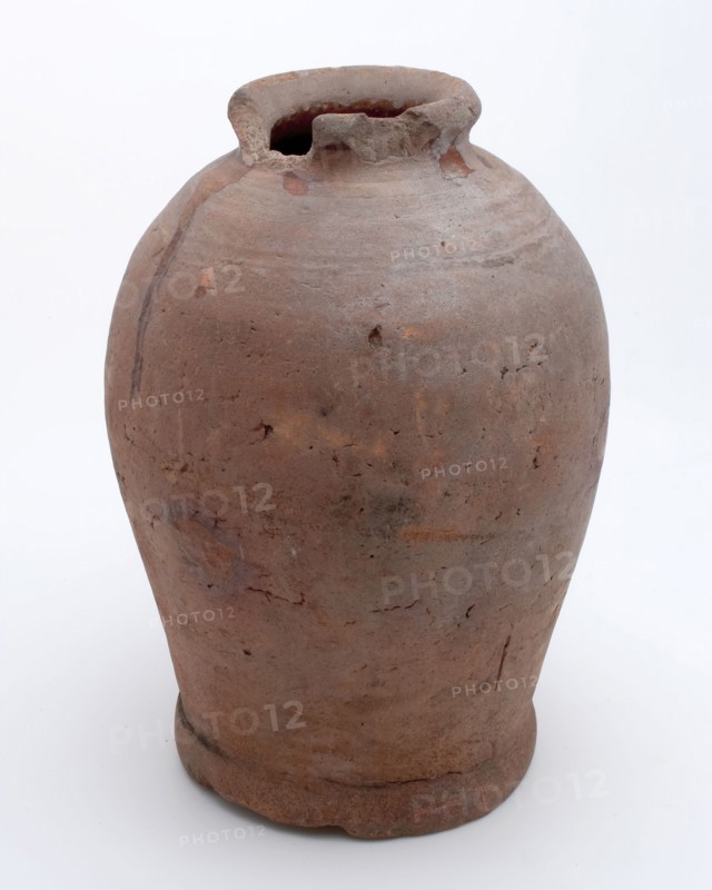 Pottery pot on stand, baluster shape, was used in the sugar industry, sugar bowl pot holder soil find ceramic earthenware glaze