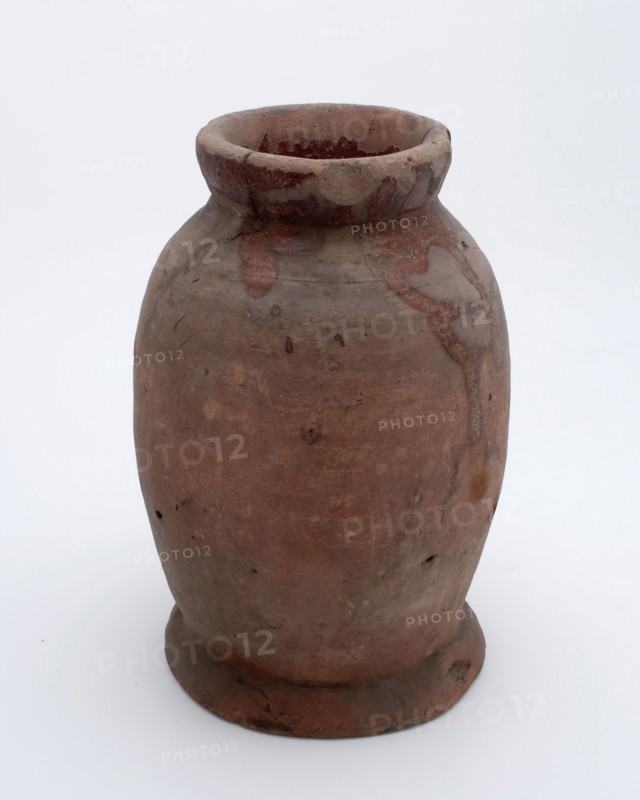 Pottery pot on stand, baluster shape, was used in the sugar industry, sugar bowl pot holder soil find ceramic earthenware glaze