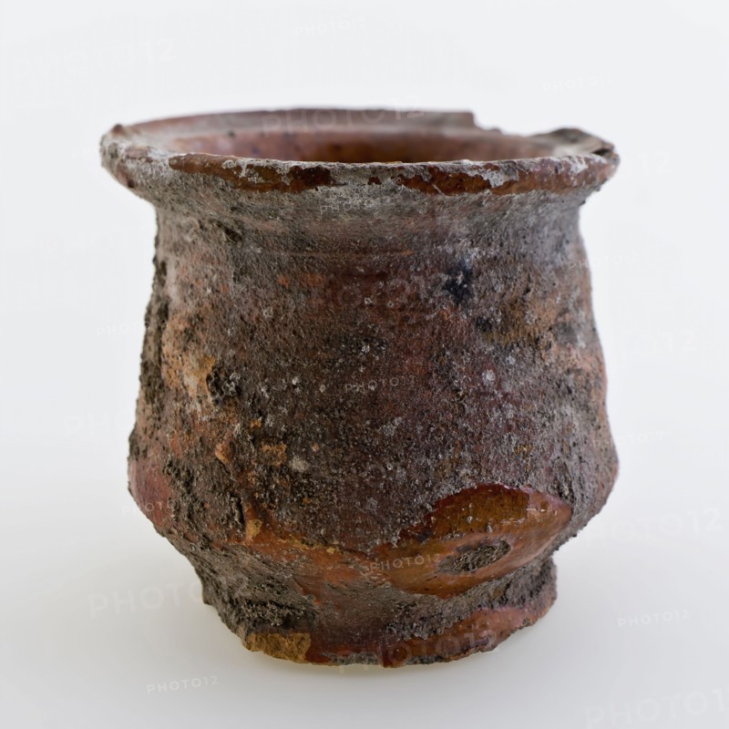 Pottery belly model ointment jar, red shard, internally glazed, ointment jar pot holder soil find ceramic earthenware glaze lead
