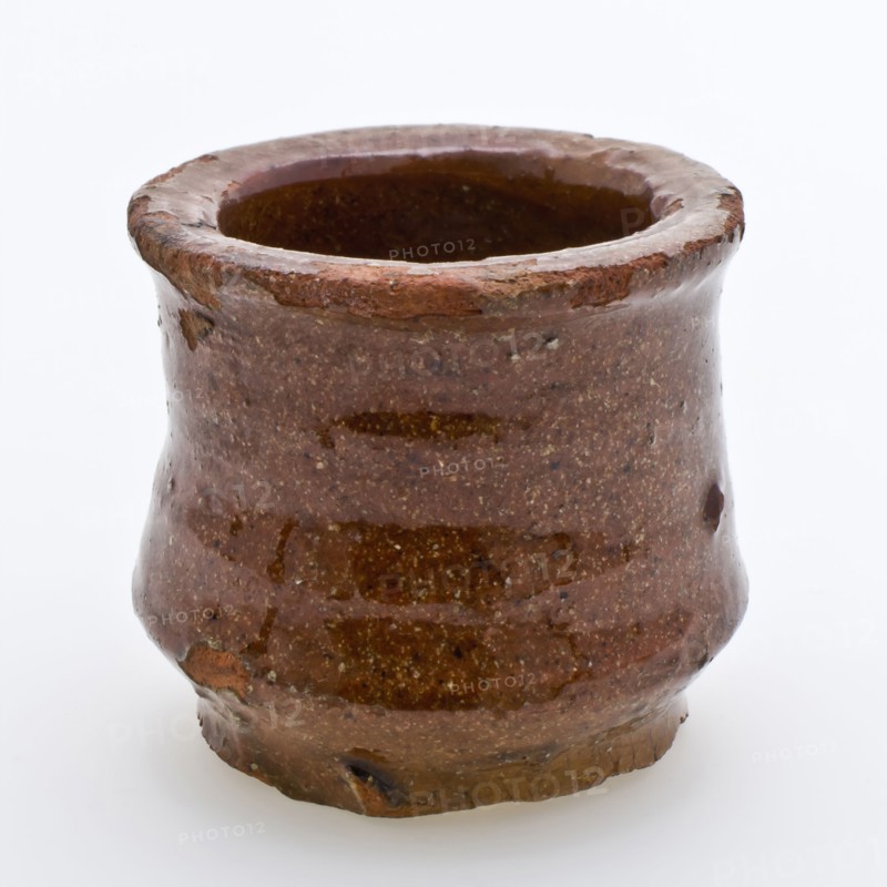 Pottery ointment jar, conical model, red shard, internally glazed, ointment jar pot holder soil find ceramic earthenware glaze