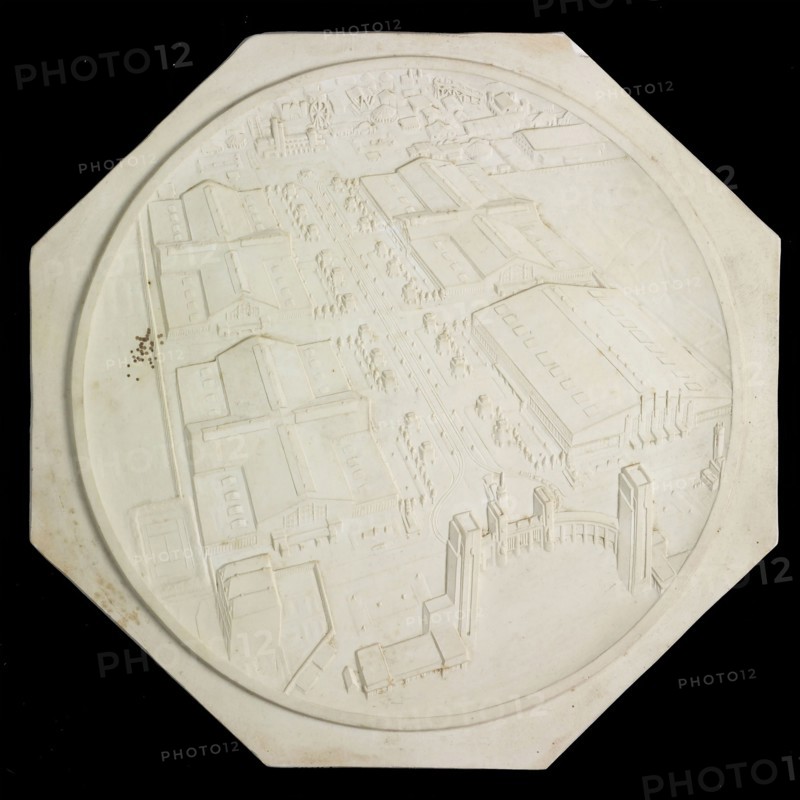 Leendert Bolle, Model for medal Nenijto (Dutch Nijverheids Tentoonstelling) in Rotterdam, embossed model plaster, Overview