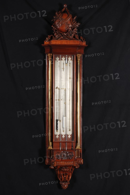 Antonio Christoffel Reballio (Milaan circa 1720/25 - Rotterdam 1801), Mahogany barometer, control, hygrometer and thermometer