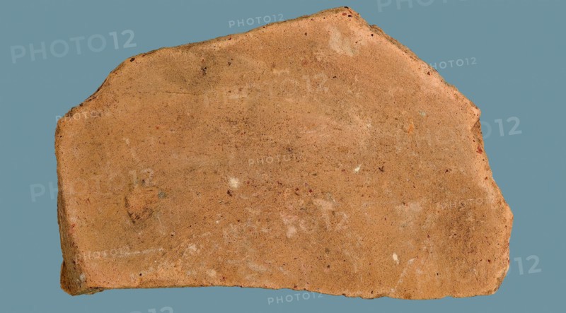 Fragment of earthenware dish, low model on stand, biscuit earthenware, plate dish crockery holder soil find ceramic earthenware