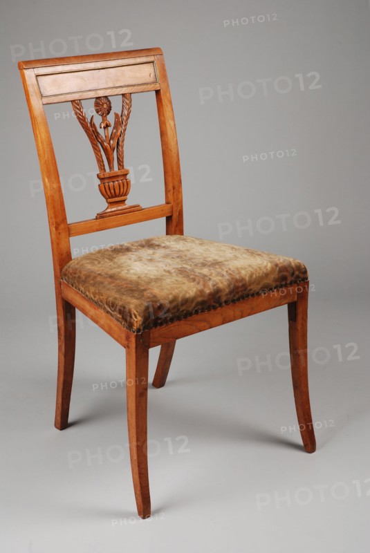 Eggshade Louis Seize straight chair, straight-seat chair furniture furniture interior design wood elmwood brass velvet
