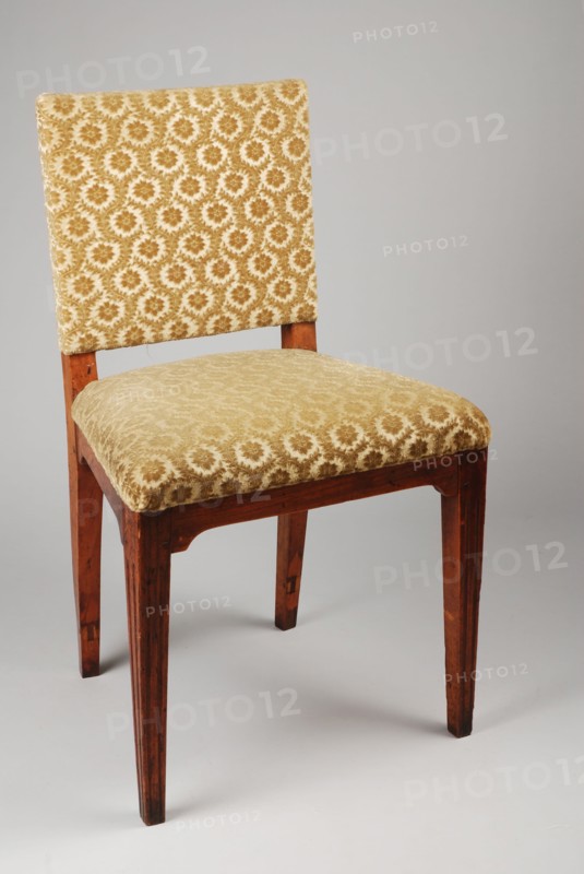 Simple elm wood straight chair, upright chair seat furniture furniture interior design wood elmwood velvet, Moss green velor