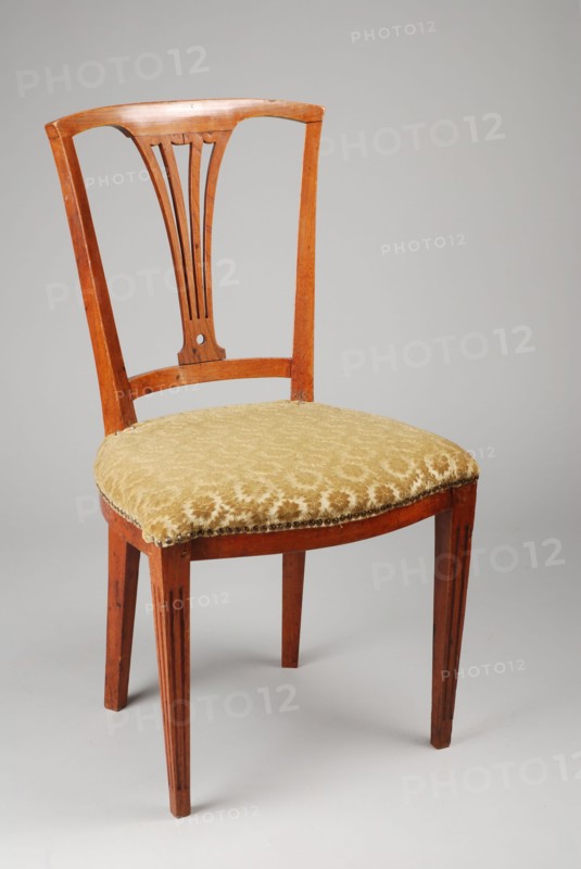 Eggshade Louis Seize chair, straight-seat chair seat furniture interior design wood elm wood velvet, Curved backrest