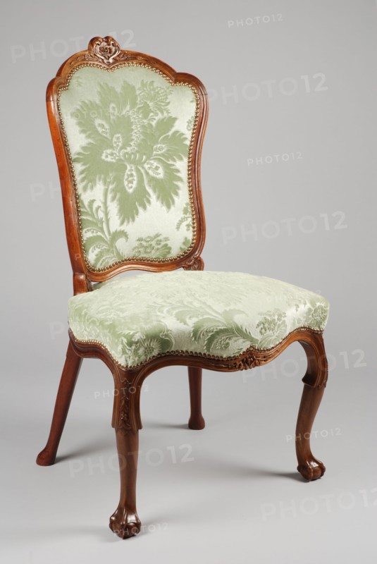 Mahogany rococo chair, chair furniture furniture interior design wood mahogany velvet, Seat and backrest covered with light