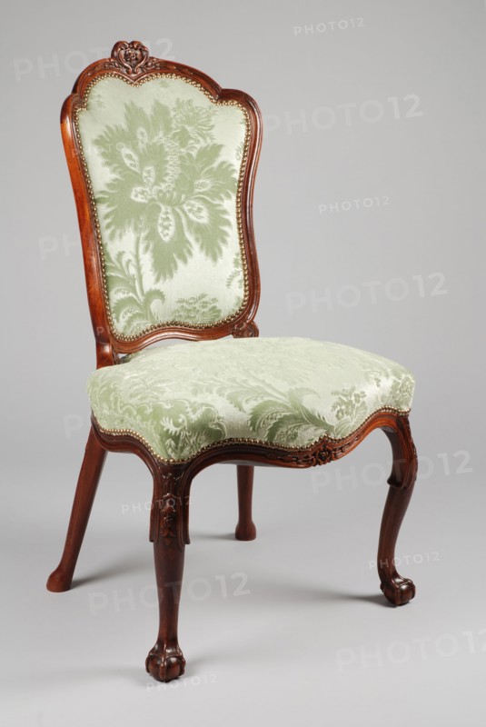 Mahogany rococo chair, chair furniture furniture interior design wood mahogany velvet, Seat and backrest covered with light