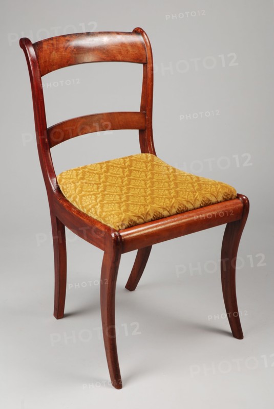 Mahogany Biedermeier chair, chair furniture furniture interior design wood mahogany beech wood velvet, Veneered hood and lining