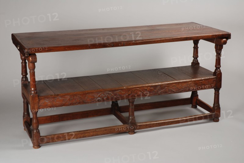 English oak table bench, table bench furniture furniture interior design oak wood h 81.0, By placing the table top upright