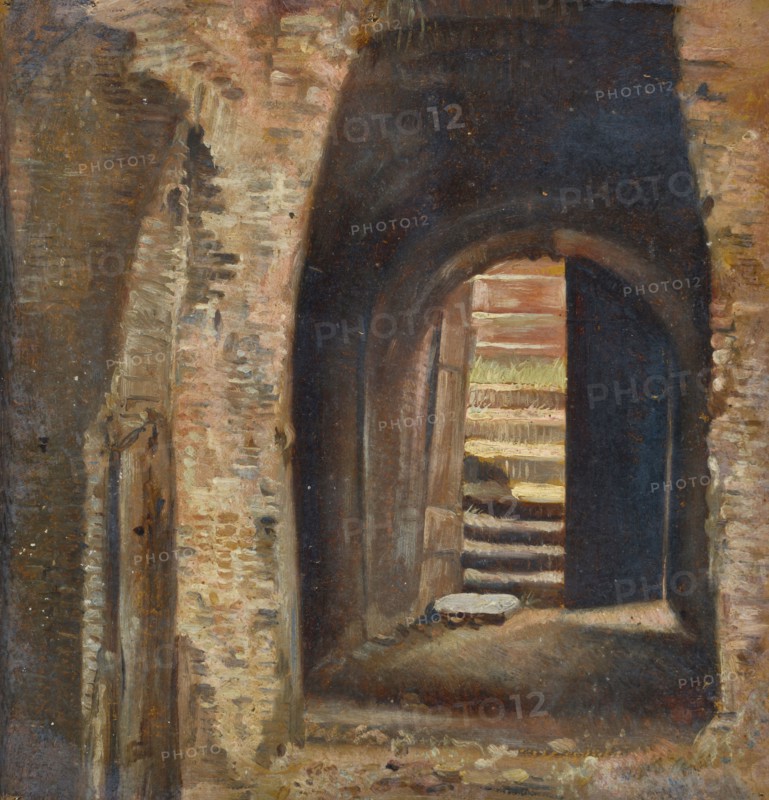 Jan Bikkers, Cellar of the Preachers from the Oude Gasthuis on the Hoogstraat, painting footage cardboard paint, interior