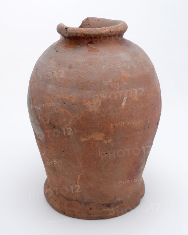 Pottery pot on stand, baluster shape, was used in the sugar industry, sugar bowl pot holder soil find ceramic earthenware glaze
