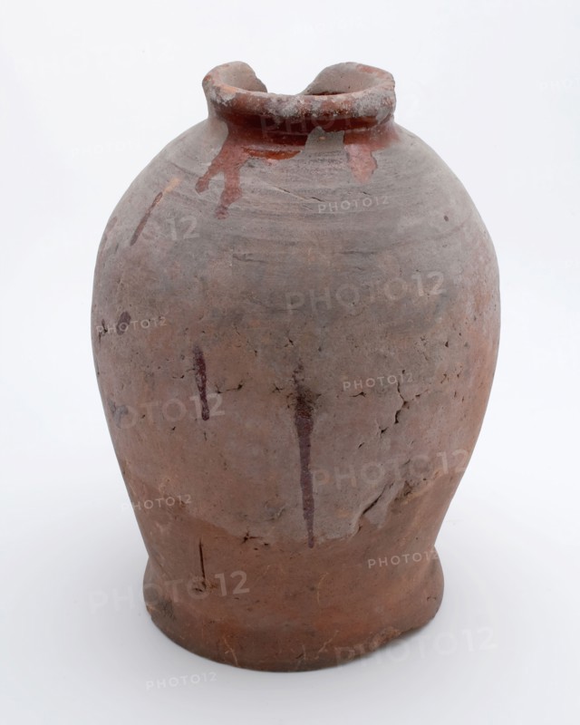 Pottery pot on stand, baluster shape, was used in the sugar industry, sugar bowl pot holder soil find ceramic earthenware glaze