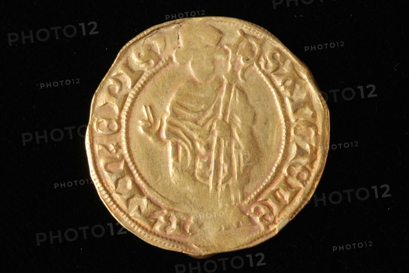 Rudolf van Diepholt (muntheer 1431 - 1455), St. Martinusgoudgulden, Bisdom Utrecht, bishop Rudolf van Diepholt, postulate gold