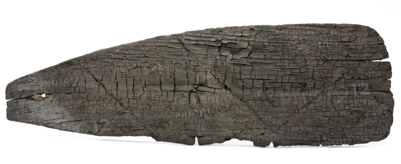 Oak trowel or blade for handlebars, rudder soil find oak wood, cutted sawn planed chiseled oak paddle blade row leaf or blade