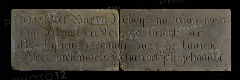 Facing brick in two parts with How, It, Vaert ... Schandelijck sharpened, facing brick building component sandstone stone, total