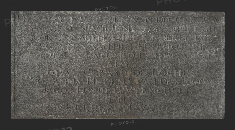 Hard stone memorial stone rebuild Leprosy and Proveniers house with THE FIRST STONE OF THIS BUILDING WAS LOCATED BY THE NAMINODE