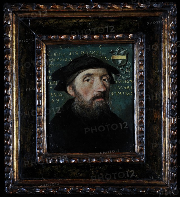 Cornelius Boekel?, Portrait of Cornelius Boekel, self-portrait? portrait painting visual material wood oil, Standing rectangular
