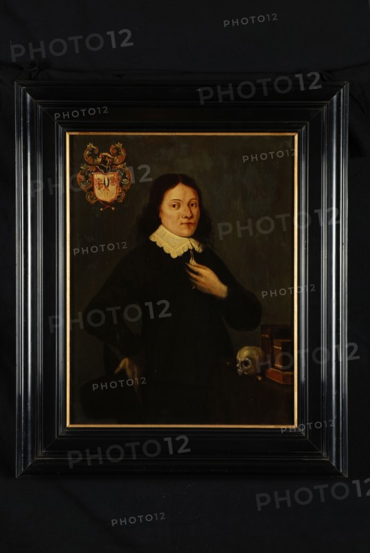 Portrait of man (doctor?) From family Verhaven, portrait painting footage wood oil, Standing rectangular portrait of man