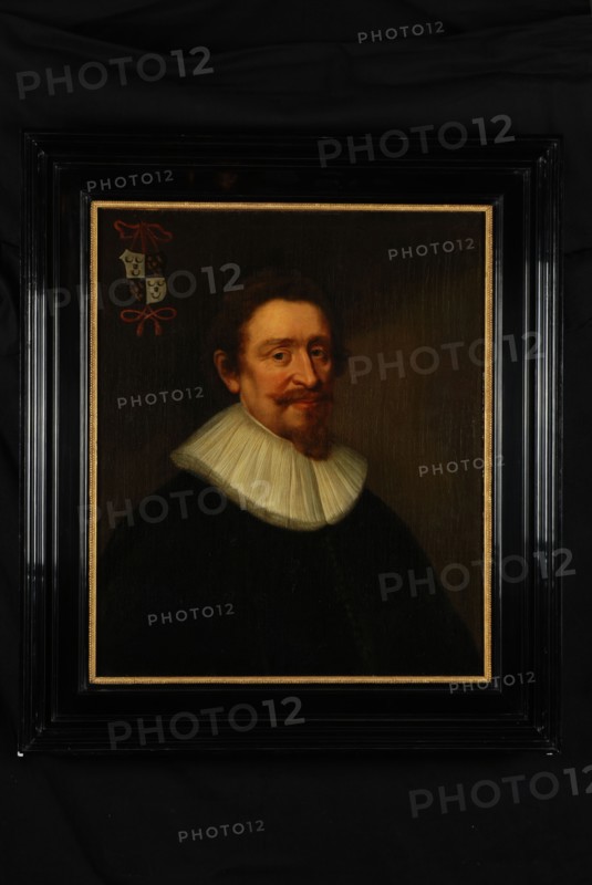 copy after: Michiel Jansz. van, Portrait of Hugo de Groot, portrait painting visual material linen oil painting, Standing