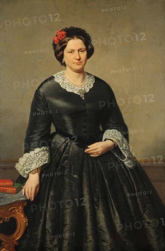 Robert van Eijsden, Portrait of Johanna Wilhelmina van Enschot, portrait painting footage linen oilpaint wood canvas, Standing