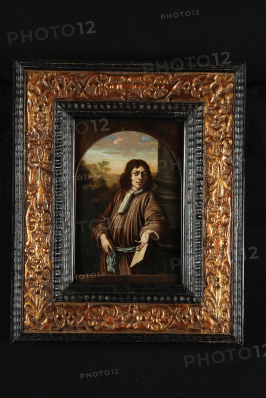Portrait of unknown man, self-portrait? portrait painting visual material wood oilpainting without extension, Standing