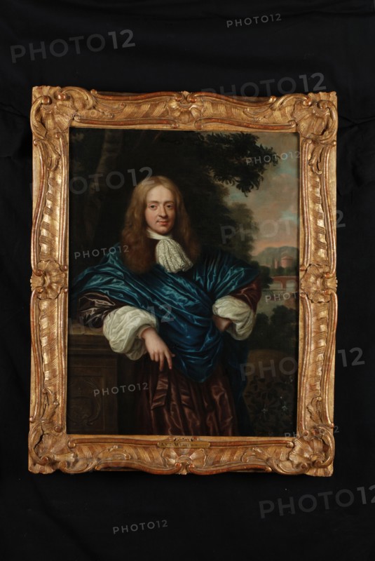 Adriaen van der Werff?, Portrait of Willem Thibault, portrait painting canvas linen oil painting, Standing rectangular portrait