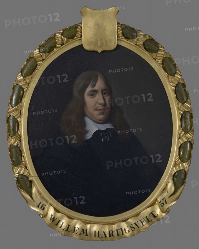 Pieter van der Werff, Portrait of Willem Hartigsvelt (? -1664), portrait painting visual material linen oil paint, Oval portrait