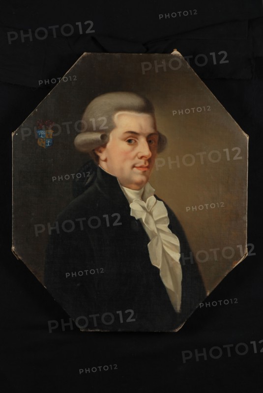 Portrait of mr Theodore Lambert Prins (1761-1824), portrait painting canvas linen oil painting, Standing octagonal portrait