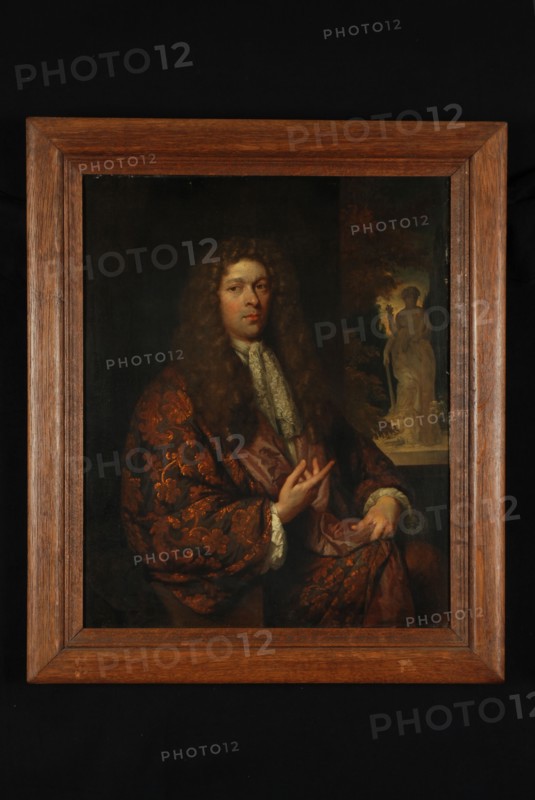 Caspar Netscher, Portrait of man from sex Schepers, portrait painting visual material linen oil painting, Standing rectangular