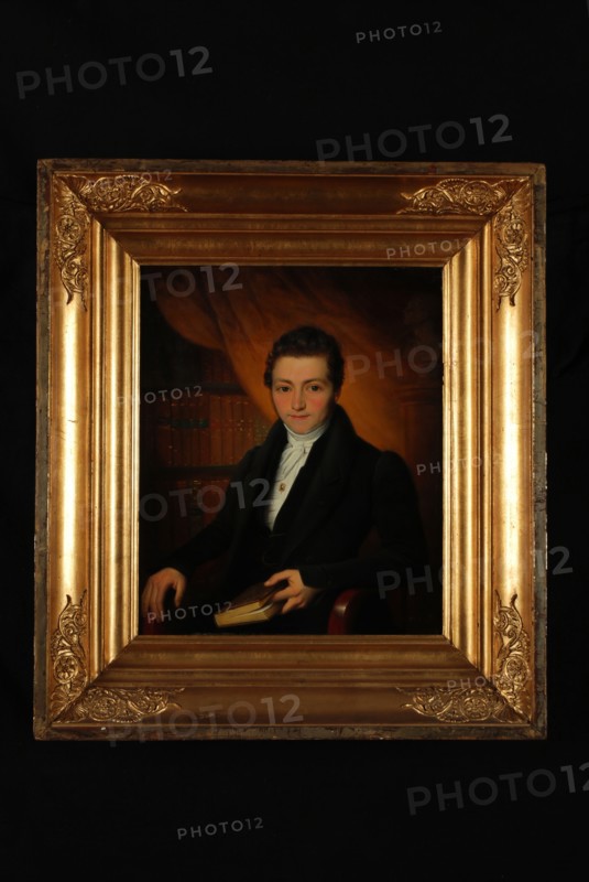 Petrus van Schendel, Portrait of man from Bernet, portrait painting footage wood oil panel, Standing rectangular portrait of man