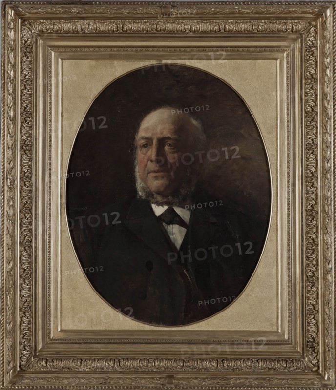 Henricus Joannes Mélis, Portrait of Robert Baelde (1819-1892), portrait painting material linen oil painting, Oval portrait