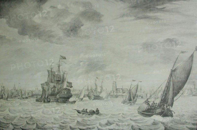 CSG, Maasgezicht with city profile, Rotterdam, cityscape painting visual material oil paint wood, Maasgezicht with city profile