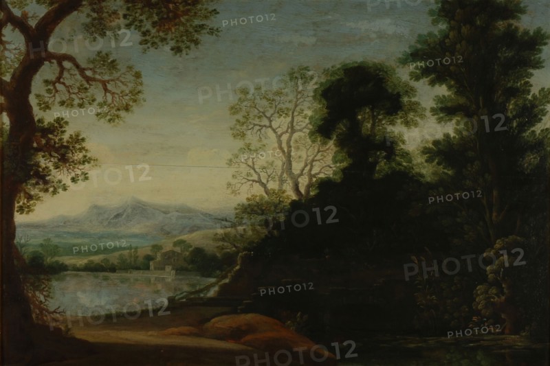 Abraham van Rande, Hilly landscape, landscape painting visual material wood oil, Painting: oil on panel Landscape rectangle