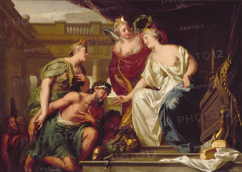 Adriaen van der Werff, Allegory of Charity, chimney painting canvas linen oil paint, Chimney piece oil on canvas without frame