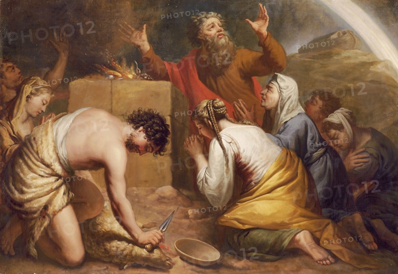 Elias van Nijmegen, God's covenant with Noah, wallpaper painting canvas linen oil painting, After Noah had let all the animals