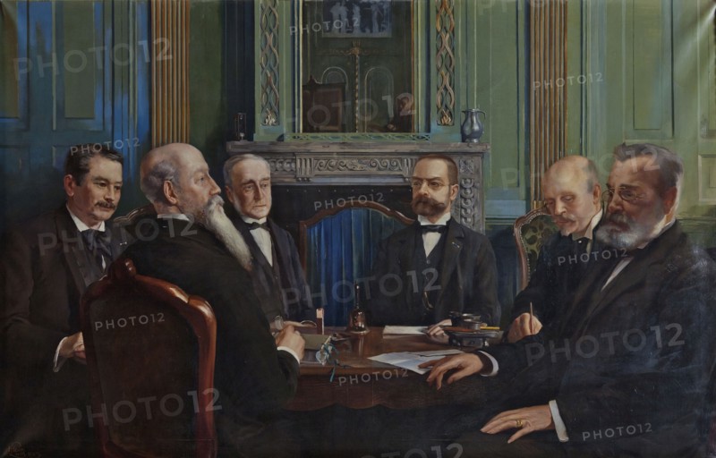 Huib Luns, Portrait of The plate of the Holy Ghost House in 1899, group portrait portrait painting canvas linen oil painting