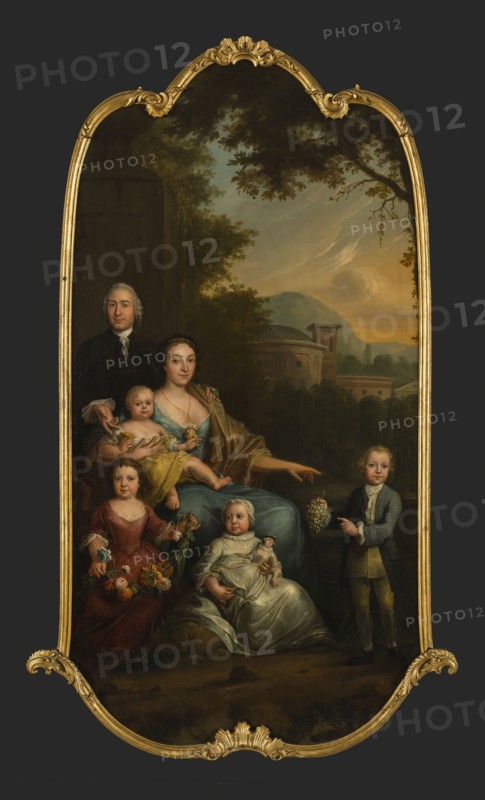 atelier Van Nijmegen?, Portrait of the Hoffmann family, chimney piece portrait painting material canvas oil painting canvas