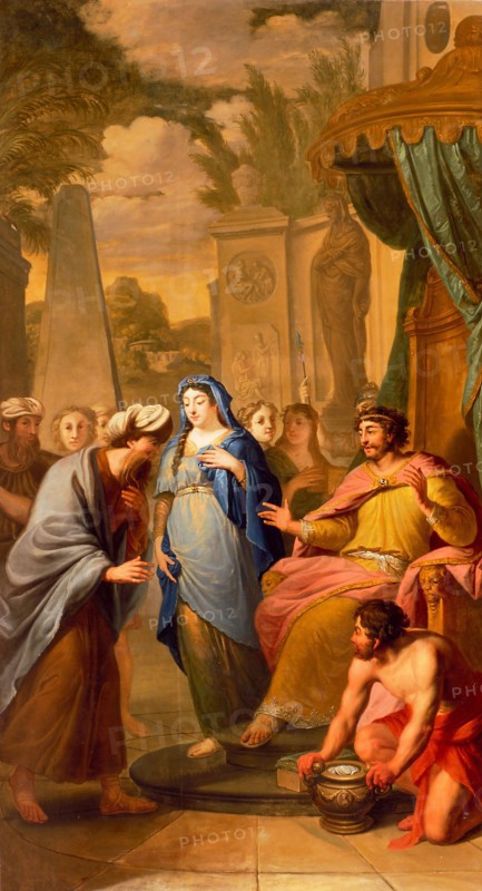 Elias van Nijmegen, Biblical representation: Abimelech returns Sarah to Abraham, wallpaper painting canvas linen oil painting
