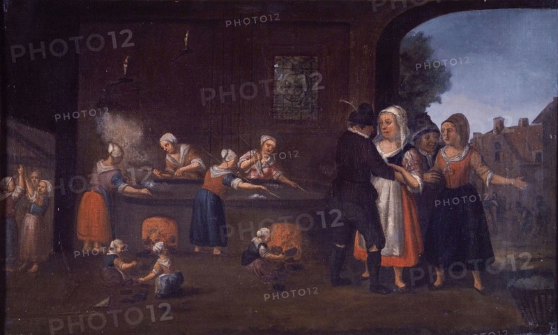 Salt works in Delfshaven, Rotterdam, chimney piece painting footage paint oil painting linen wood, Chimney tile Cloth