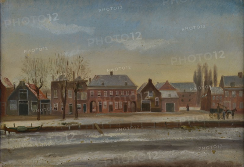 Jan Bikkers, Karnemelkshaven with the new passage to the Warmoezierslaan and the Rotte, Rotterdam, cityscape painting visual