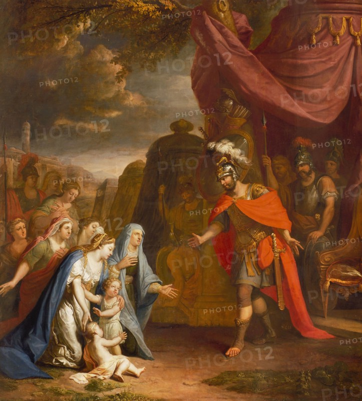 Elias van Nijmegen (Nijmegen 1667 - Rotterdam 1755), Family of Darius at Alexander the Great, wallpaper painting canvas linen