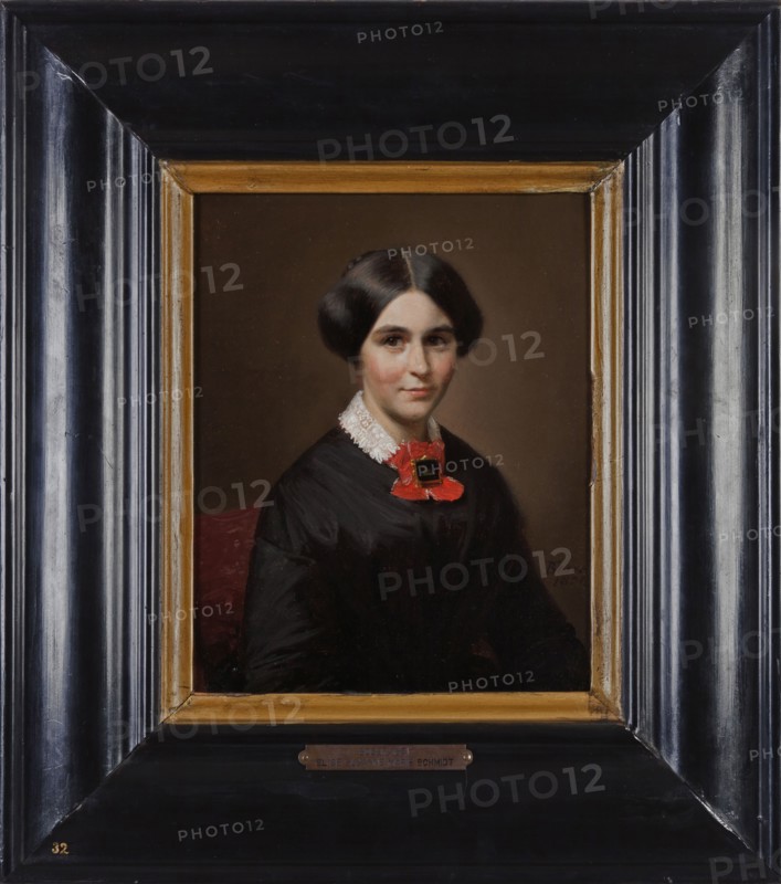 Karl Friedrich Alfred Boser, Portrait of Elise Suzanne Marie Schmidt (1821-1893), portrait painting imagery linen oil painting