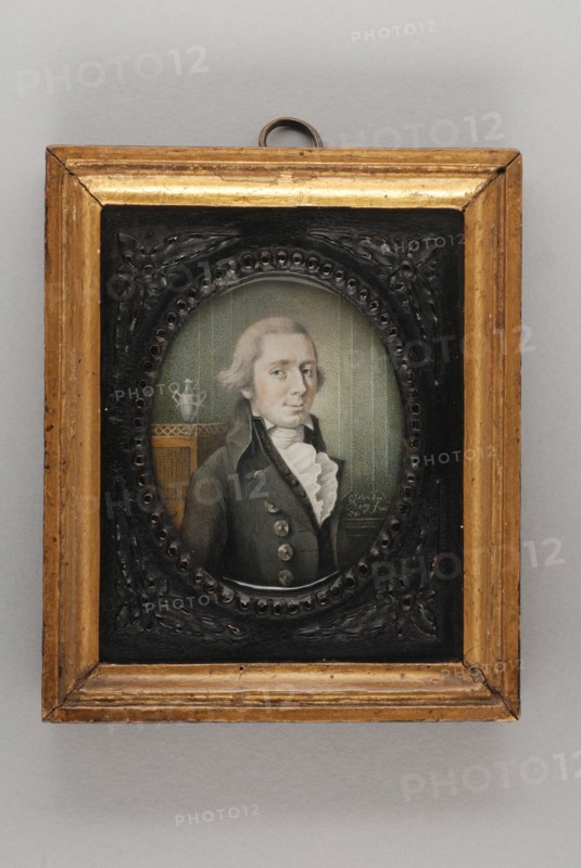 Gijsbertus Johannus van den Berg, Portrait miniature by Mathijs Pieter van der Burght, portrait miniature painting footage gold